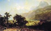 Albert Bierstadt Lake Lucerne, Switzerland Norge oil painting reproduction